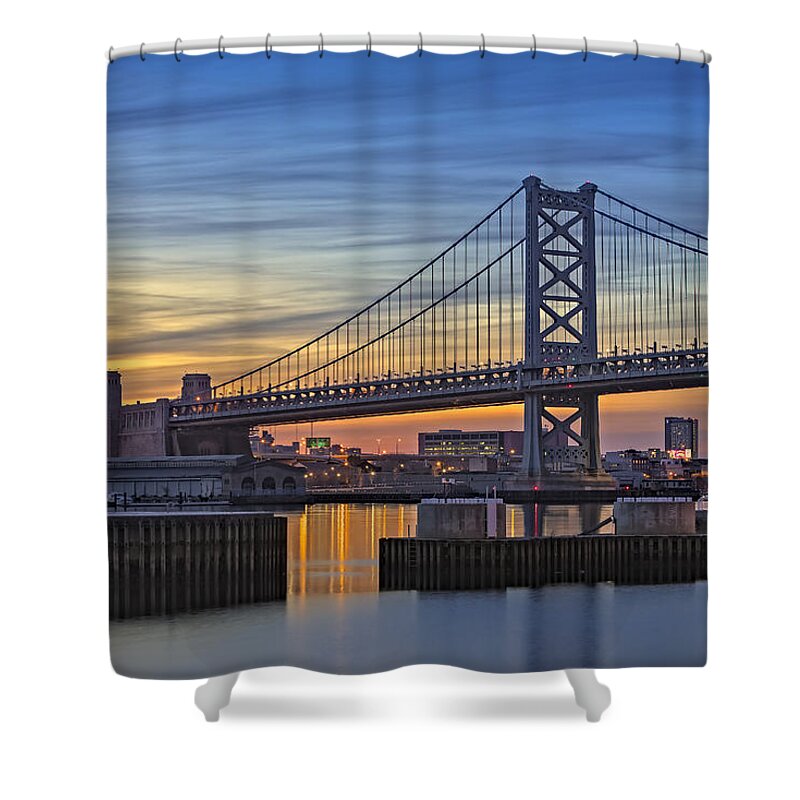 Ben Franklin Bridge Shower Curtain featuring the photograph Ben Franklin Bridge by Susan Candelario