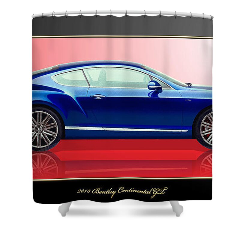 Wheels Of Fortune By Serge Averbukh Shower Curtain featuring the photograph Bentley Continental GT with 3D Badge by Serge Averbukh