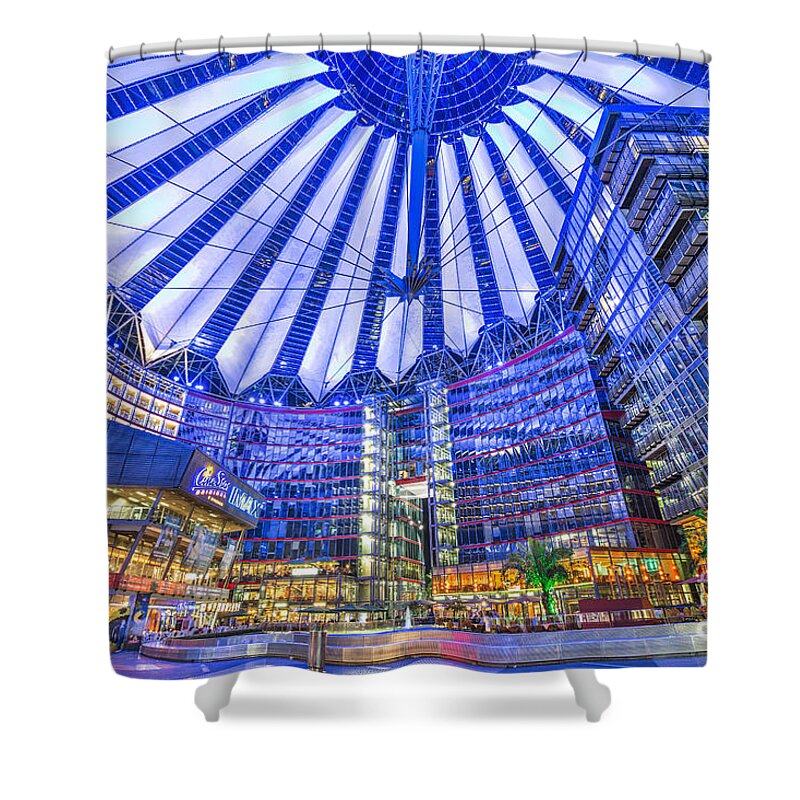 Architectural Shower Curtain featuring the photograph Berlin Sony Center by JR Photography