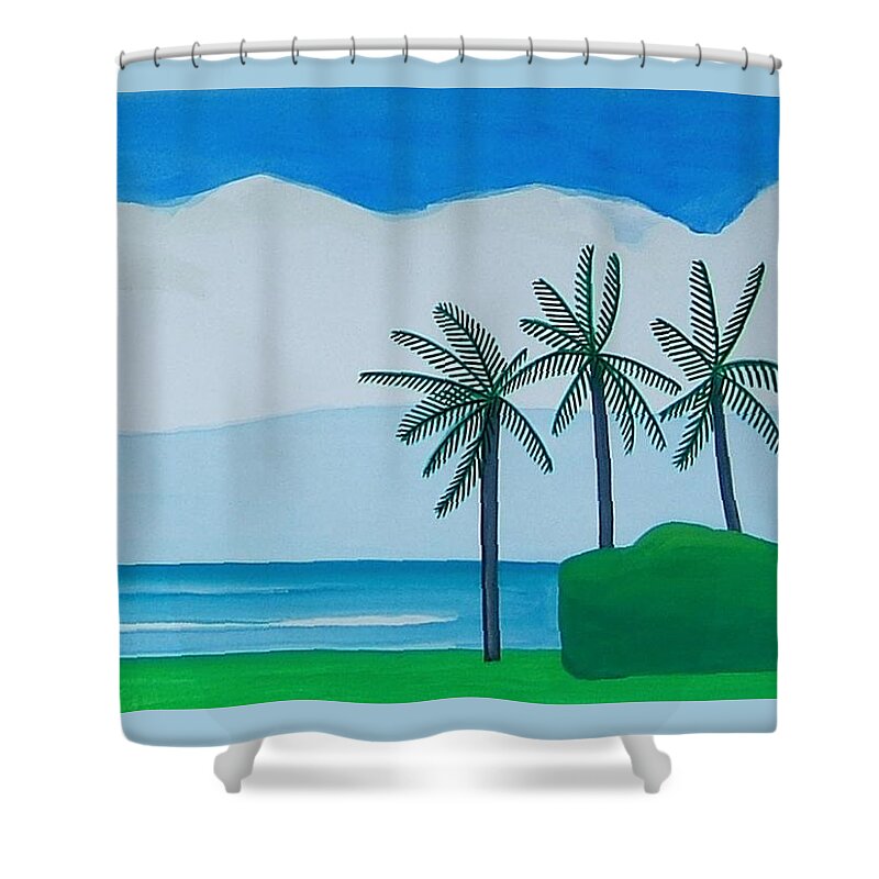 Impressionistic Shower Curtain featuring the painting Bermuda Variations by Dick Sauer