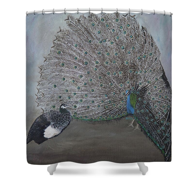 Bird Shower Curtain featuring the painting Best Effort by Masami Iida