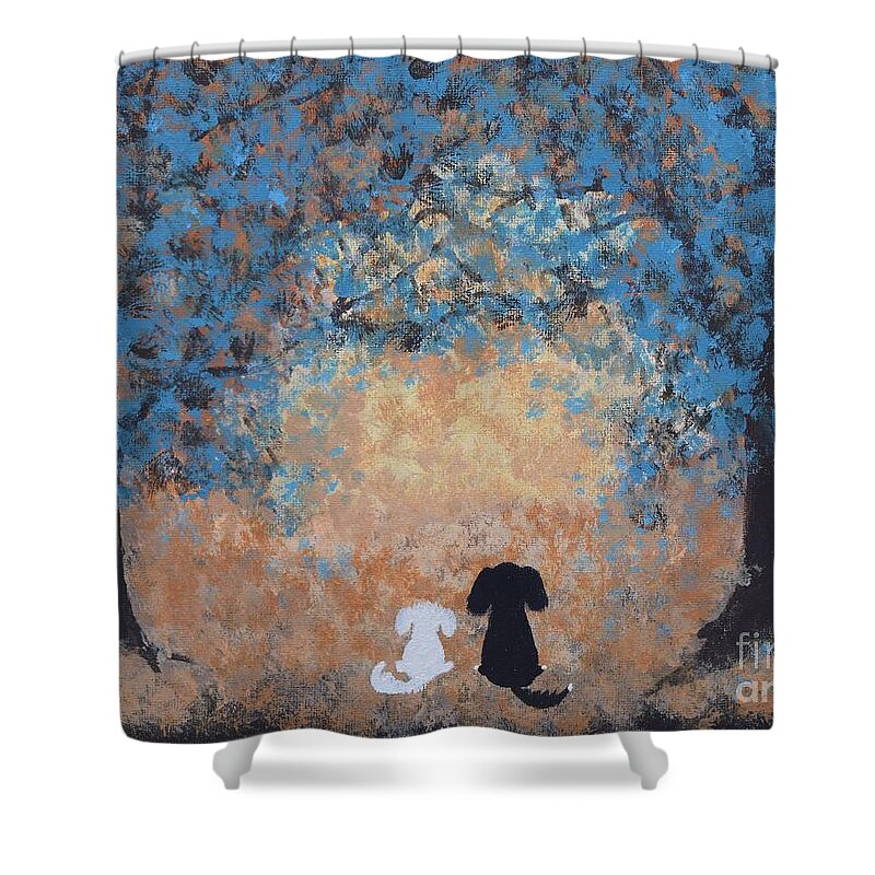  Shower Curtain featuring the painting Best Friends Forever by Barrie Stark