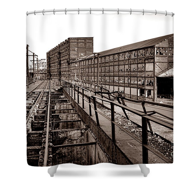 Machine Shower Curtain featuring the photograph Bethlehem Steel Number Two Machine Shop by Olivier Le Queinec