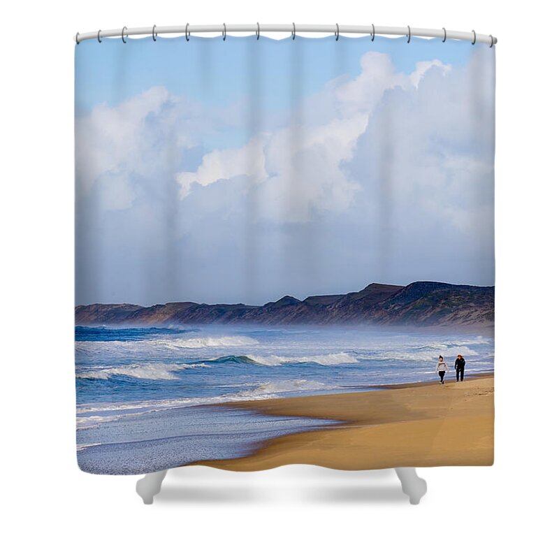 Monterey Shower Curtain featuring the photograph Betweem Storms by Derek Dean