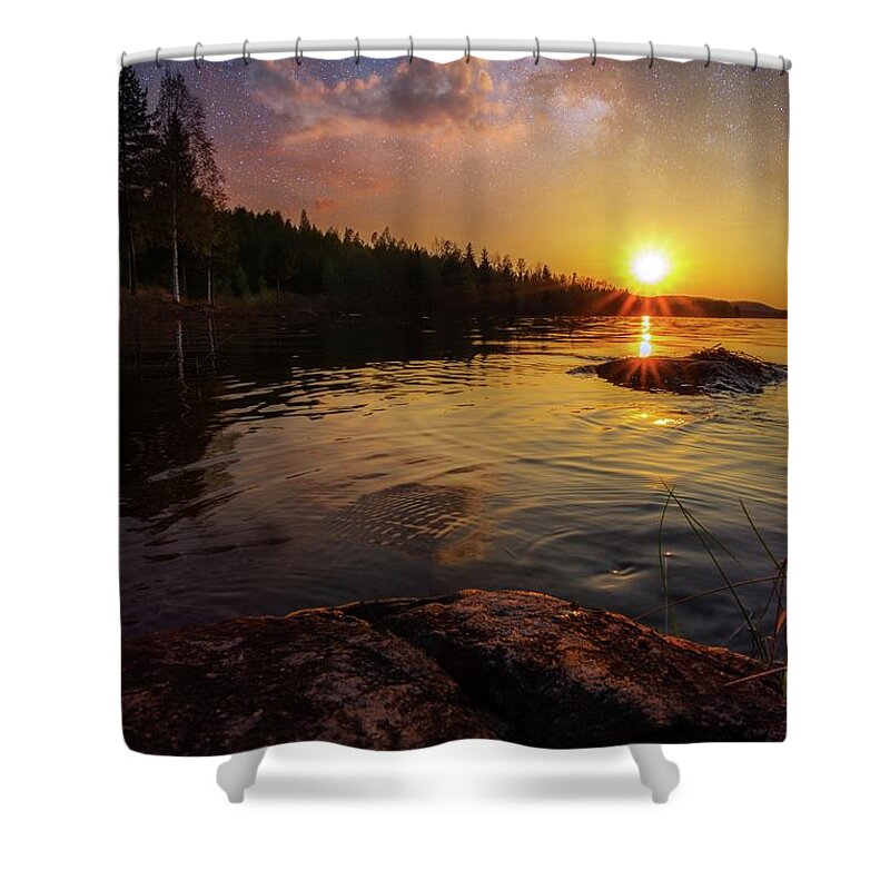 Between Heaven And Earth Shower Curtain featuring the photograph Between heaven and earth by Rose-Marie Karlsen