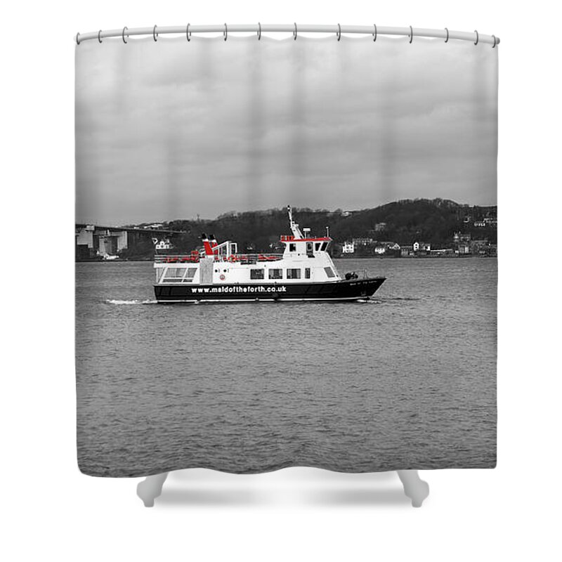 Two Bridges Shower Curtain featuring the photograph Between Two Bridges. by Elena Perelman