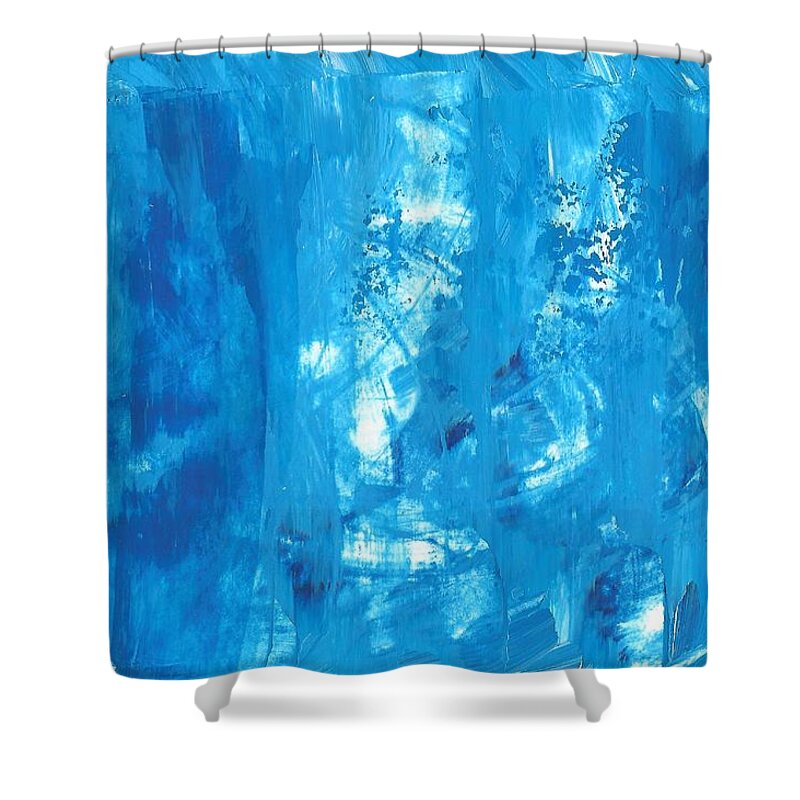Art Shower Curtain featuring the painting Beyond the sea by Monica Martin