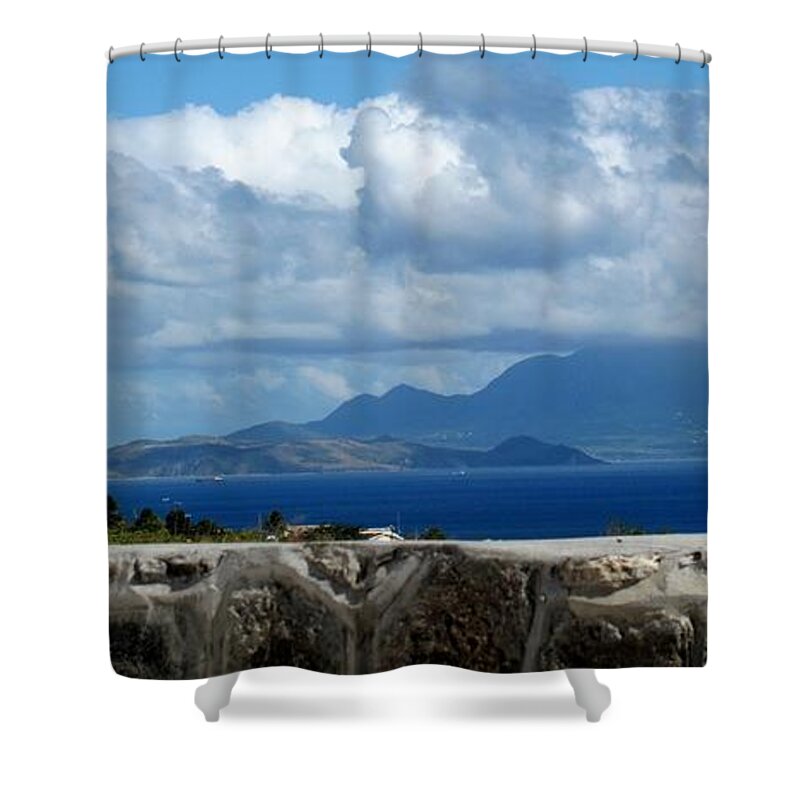 St Kitts Shower Curtain featuring the photograph Beyond The Wall by Ian MacDonald