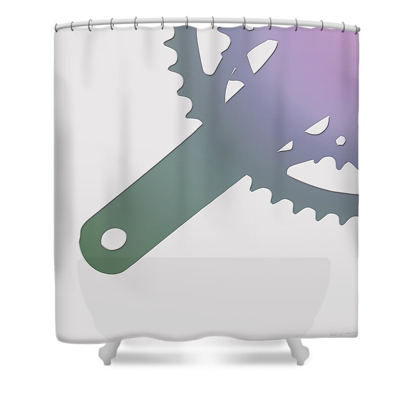 two-wheel Drive Fine Art Collection By Serge Averbukh Shower Curtain featuring the photograph Bicycle Chain Ring - 3 of 4 by Serge Averbukh