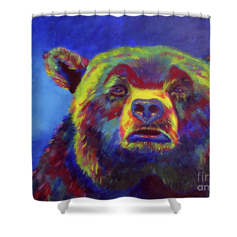 Bear Shower Curtain featuring the painting Big Bear by Sara Becker