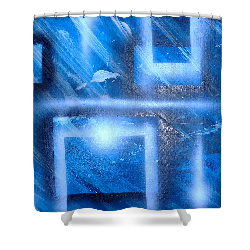 Blue Shower Curtain featuring the painting Big Blue II by Leigh Odom