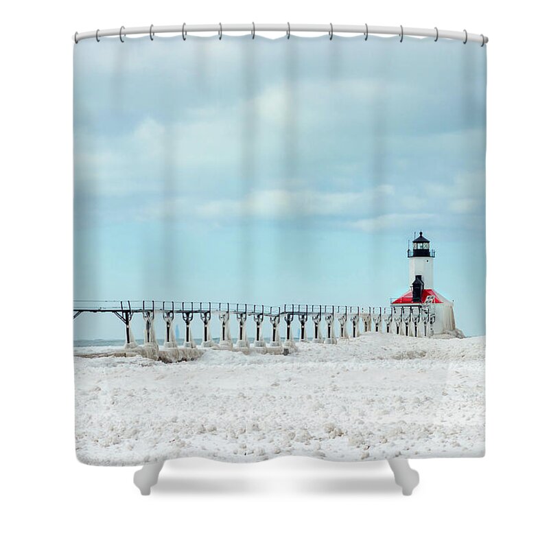 Michigan City Shower Curtain featuring the photograph Big Blue Sky by Tammy Chesney