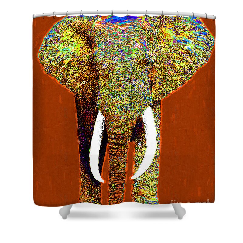 Elephant Shower Curtain featuring the photograph Big Elephant 20130201p20 by Wingsdomain Art and Photography