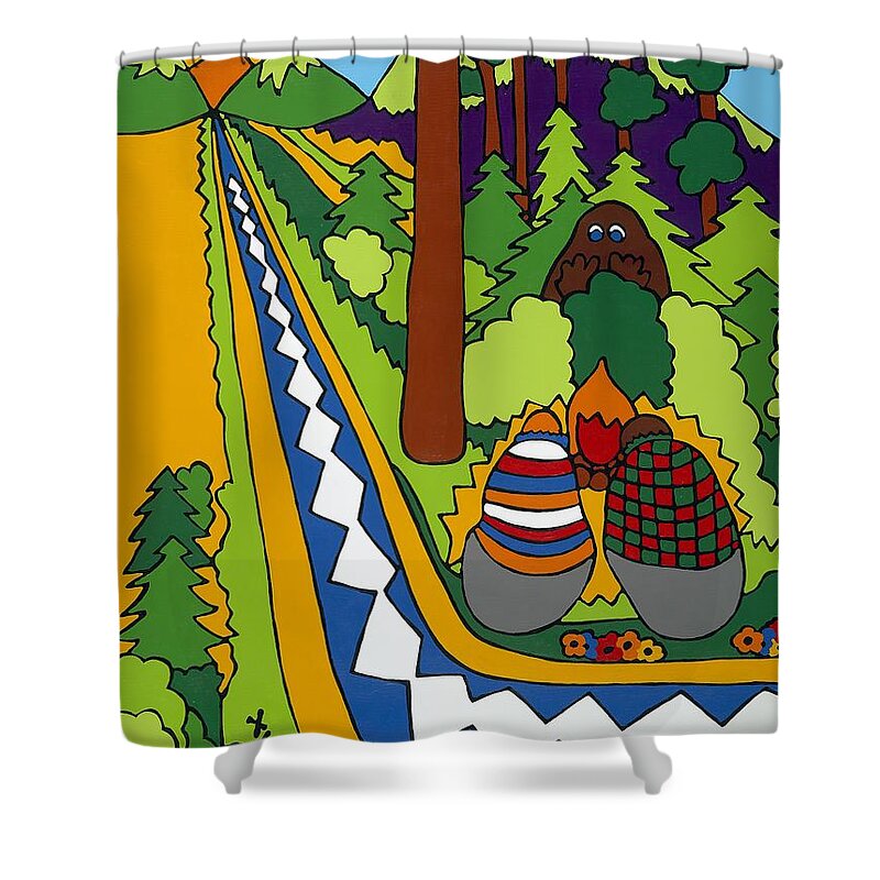 Big Foot Shower Curtain featuring the painting Big Foot by Rojax Art