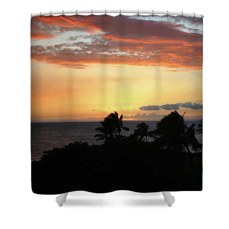 Sunset Shower Curtain featuring the photograph Big Island Sunset by Anthony Jones