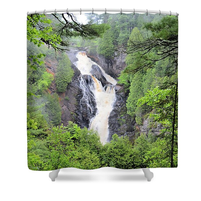 Nature Shower Curtain featuring the photograph Big Manitou Falls by Bonfire Photography