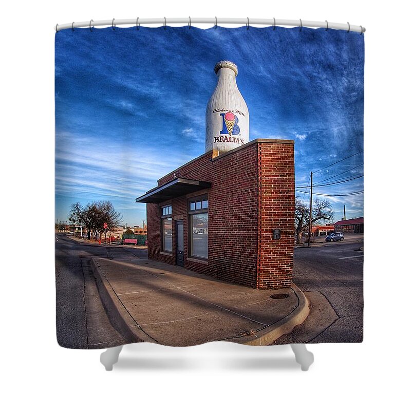 Big Shower Curtain featuring the photograph Big Milk Bottle by Buck Buchanan