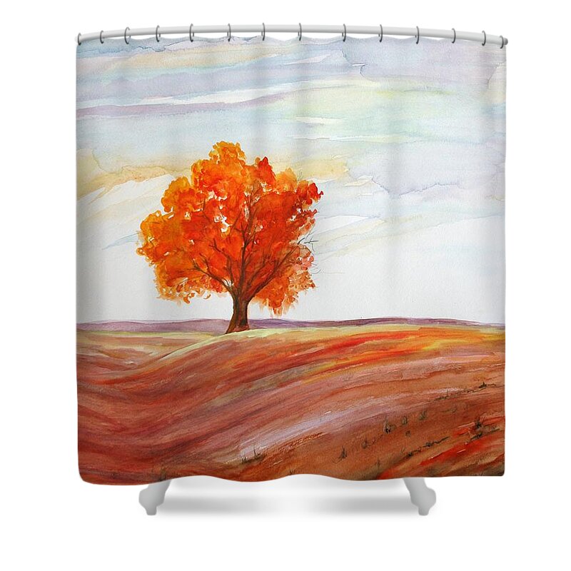 Landscape Paintings. Nature Shower Curtain featuring the painting Big Red by Julie Lueders 