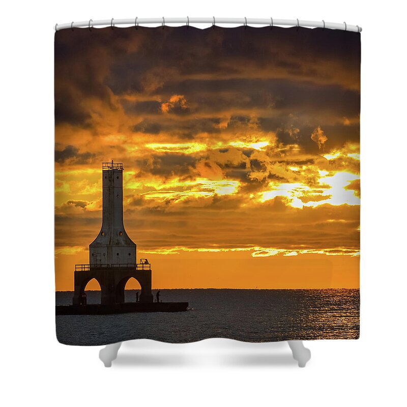 Sunrise Shower Curtain featuring the photograph Big Water Sunrise V by James Meyer