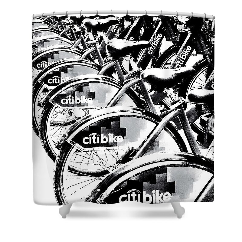 Bike Shower Curtain featuring the photograph Bike fleet by Diana Rajala