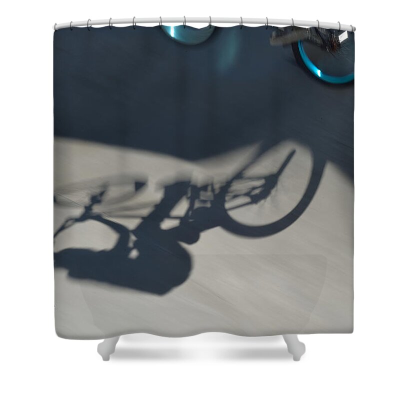 Bike Shower Curtain featuring the photograph Biking the Skateboard Park 3 by Kae Cheatham