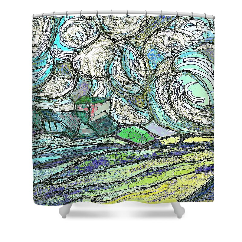 Victor Shelley Shower Curtain featuring the painting Billow by Victor Shelley