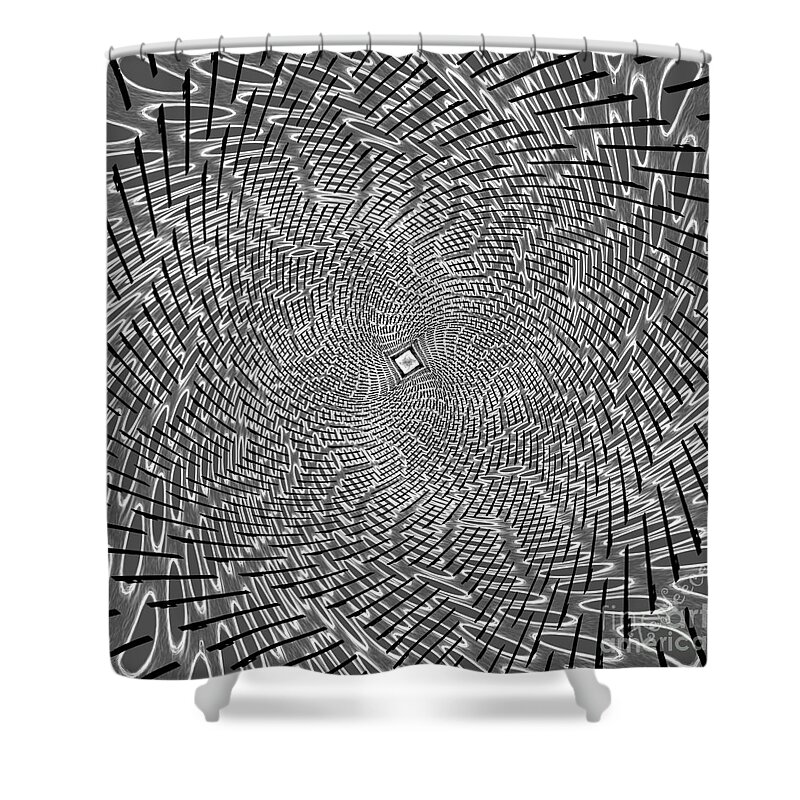 Binary Shower Curtain featuring the painting Binary Twist 01111010 by Neece Campione