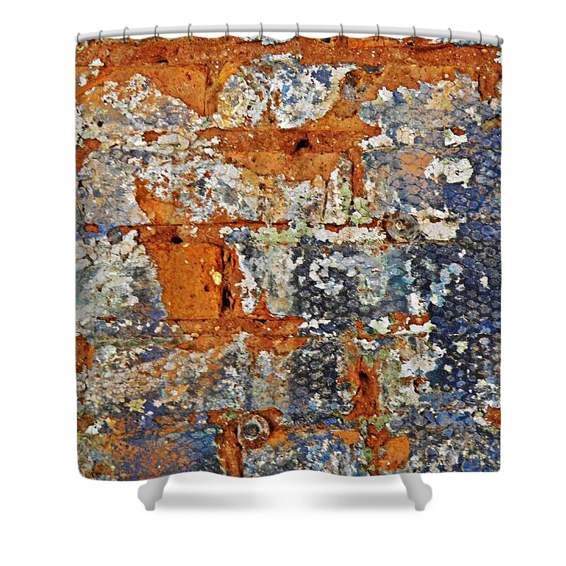 Wall Shower Curtain featuring the photograph Biography of a Wall 16 by Sarah Loft