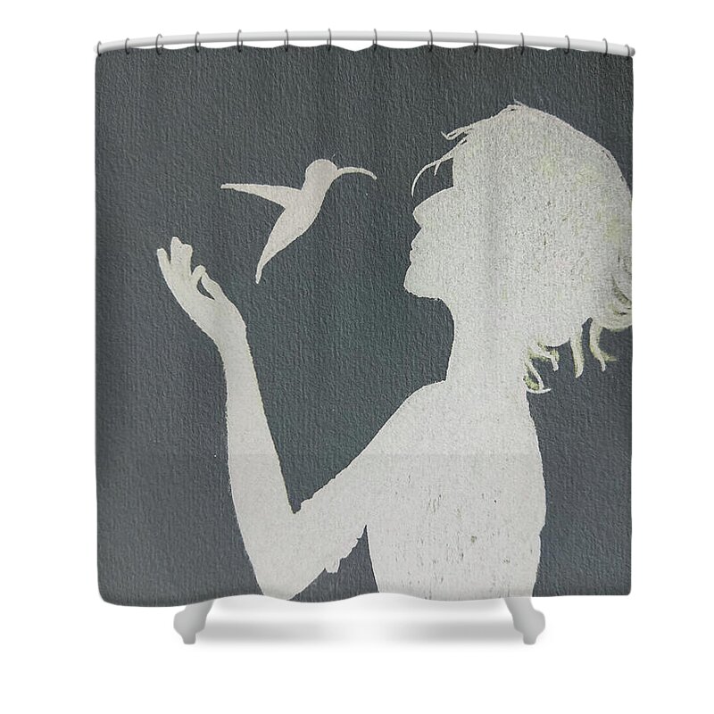 Bird Shower Curtain featuring the painting Bird relationship by Faa shie