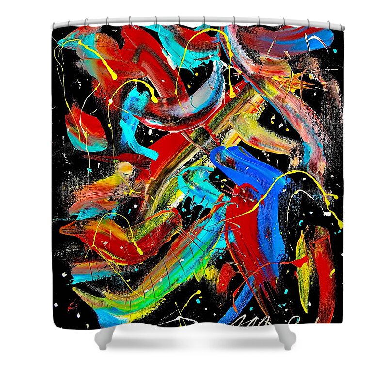 Birds Fish Shower Curtain featuring the painting Birds are Fish by Neal Barbosa