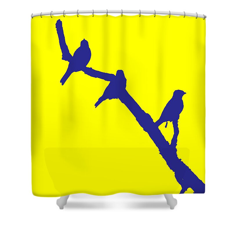 Birds Shower Curtain featuring the photograph Birds on a limb by Donna Bentley