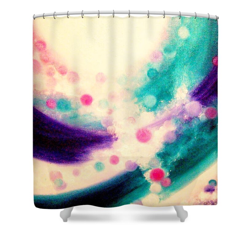 Birth Shower Curtain featuring the painting Birth by Kumiko Mayer