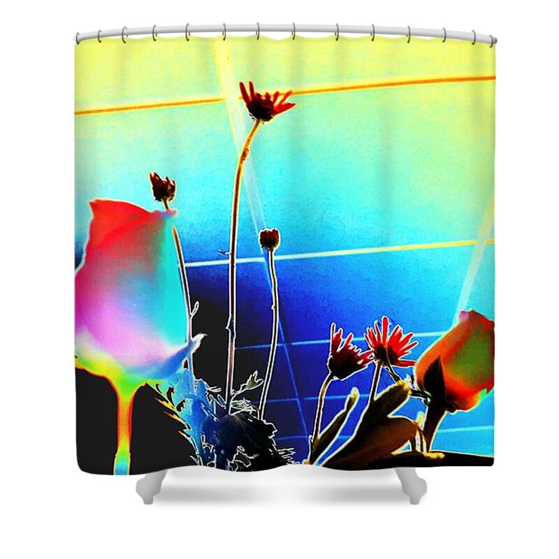 Bizarre Shower Curtain featuring the photograph Bizarre Rising by Rachel Hannah