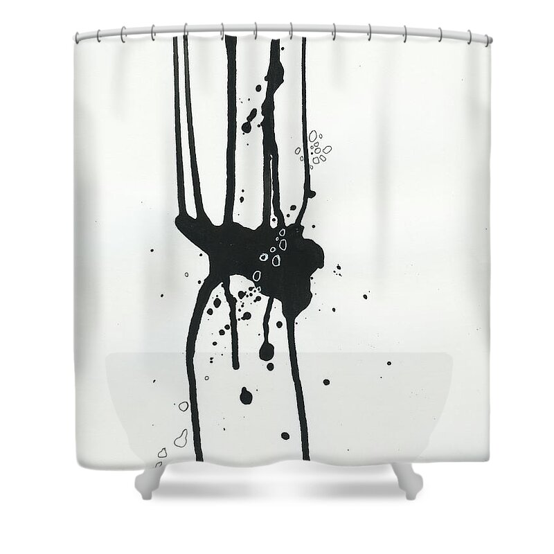 Drawing Shower Curtain featuring the painting Black and White # 17 by Jane Davies