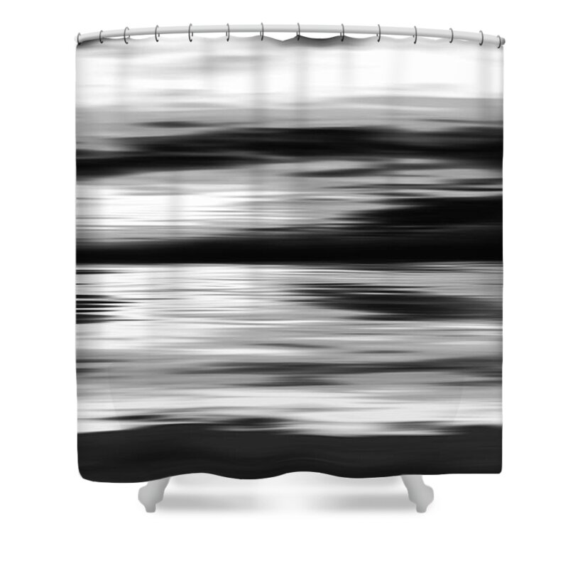 Abstract Shower Curtain featuring the digital art Black and White abstract painting by Jan Brons