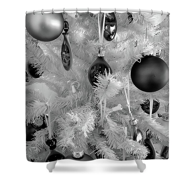 Black and White Christmas Tree Ornaments Canvas Print / Canvas Art by Aimee  L Maher ALM GALLERY - Pixels