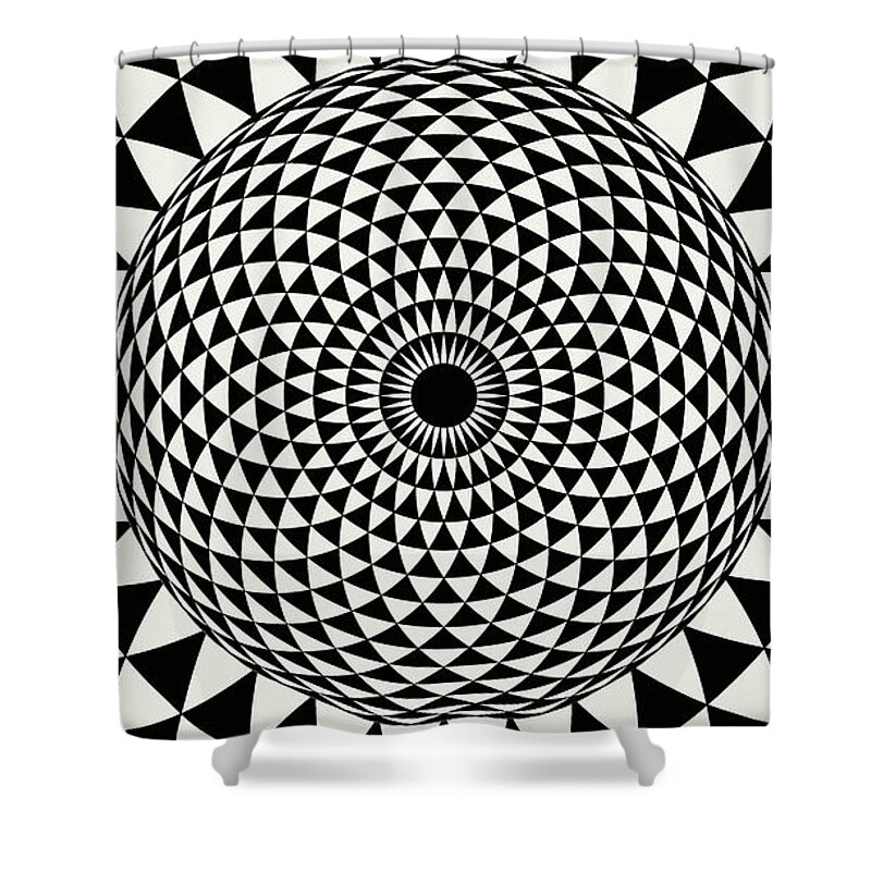 Fabric Shower Curtain Mandala Art Black White Print for Bathroom 