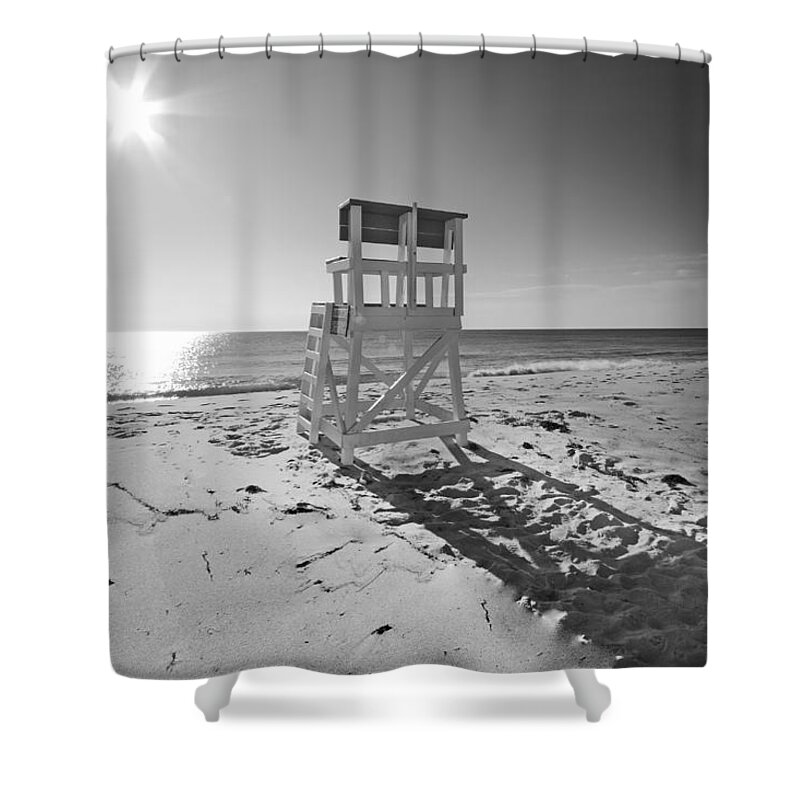 Dapixara Shower Curtain featuring the photograph Black and White Photography The Beach by Darius Aniunas