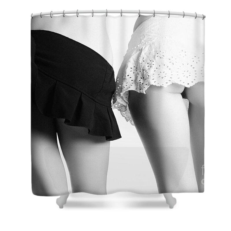 Boudoir Photographs Shower Curtain featuring the photograph Black and White by Robert WK Clark