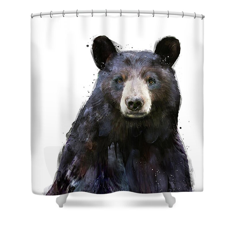 Bear Shower Curtain featuring the painting Black Bear by Amy Hamilton