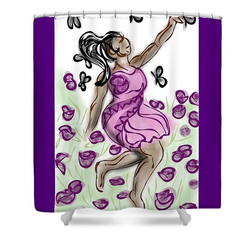 Butterfly Shower Curtain featuring the digital art Black Butterfly by Demitrius Motion Bullock