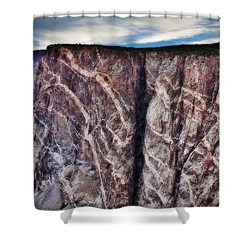 Colorado Shower Curtain featuring the photograph Black Canyon Serpent Wall by Janice Pariza