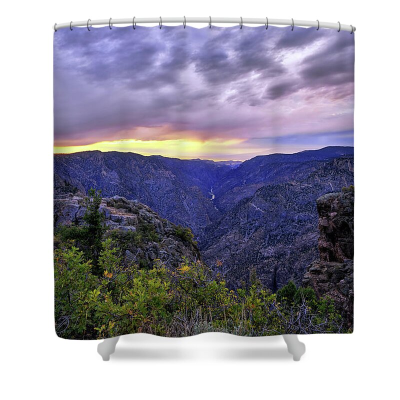 Mark Whitt Shower Curtain featuring the photograph Black Canyon Sunset by Mark Whitt