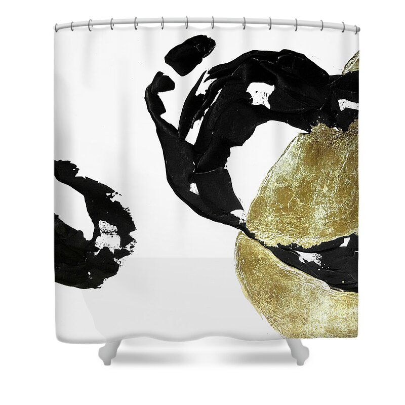 Original Watercolors Shower Curtain featuring the painting Black Gold 1 by Chris Paschke