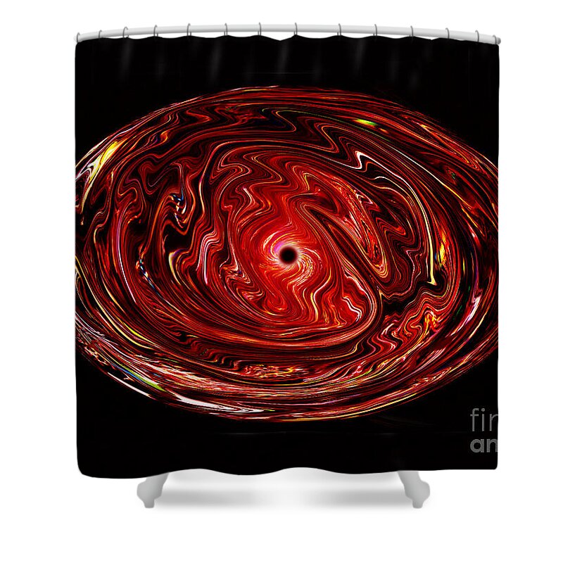 Black Hole Shower Curtain featuring the painting Black Hole by David Lee Thompson