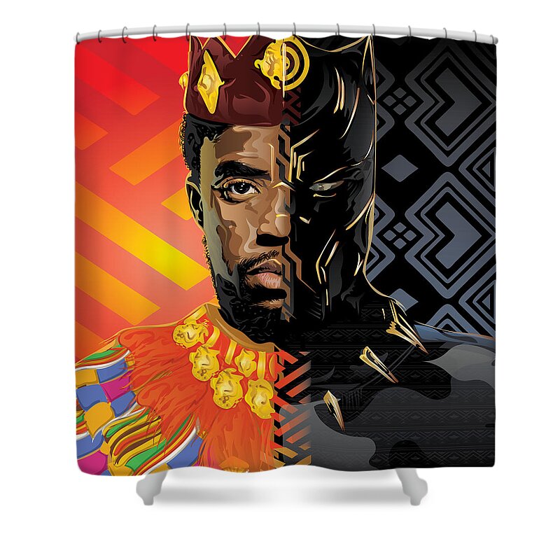 Vector Shower Curtain featuring the digital art Black Panther by Tec Nificent