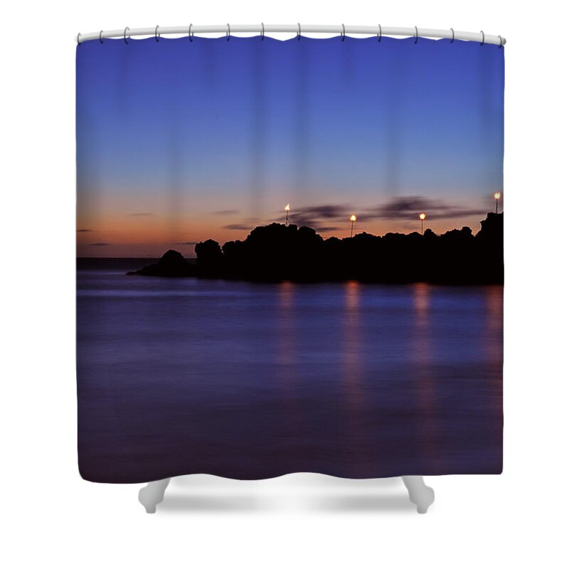 Black Rock Shower Curtain featuring the photograph Black Rock Sunset by Kelly Wade