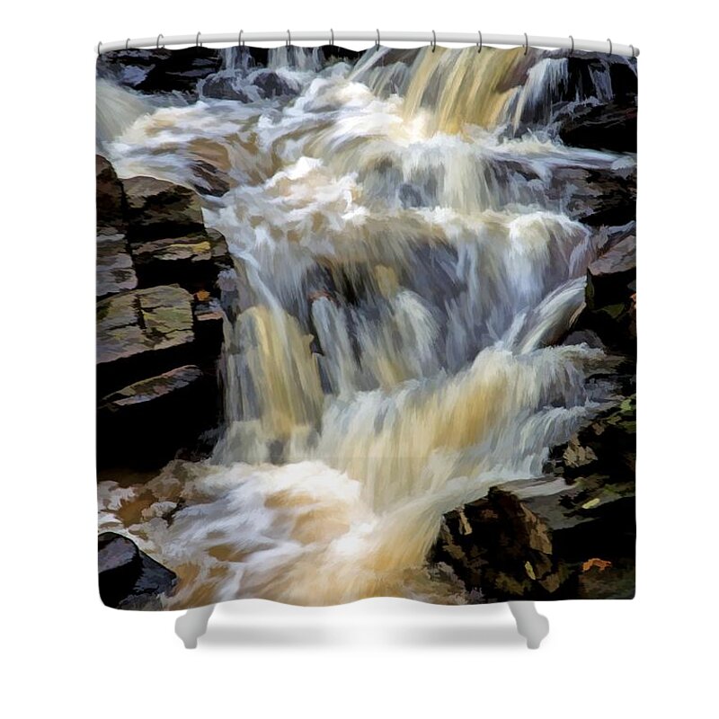 Waterfall Shower Curtain featuring the photograph Black rock wash by Dennis Baswell