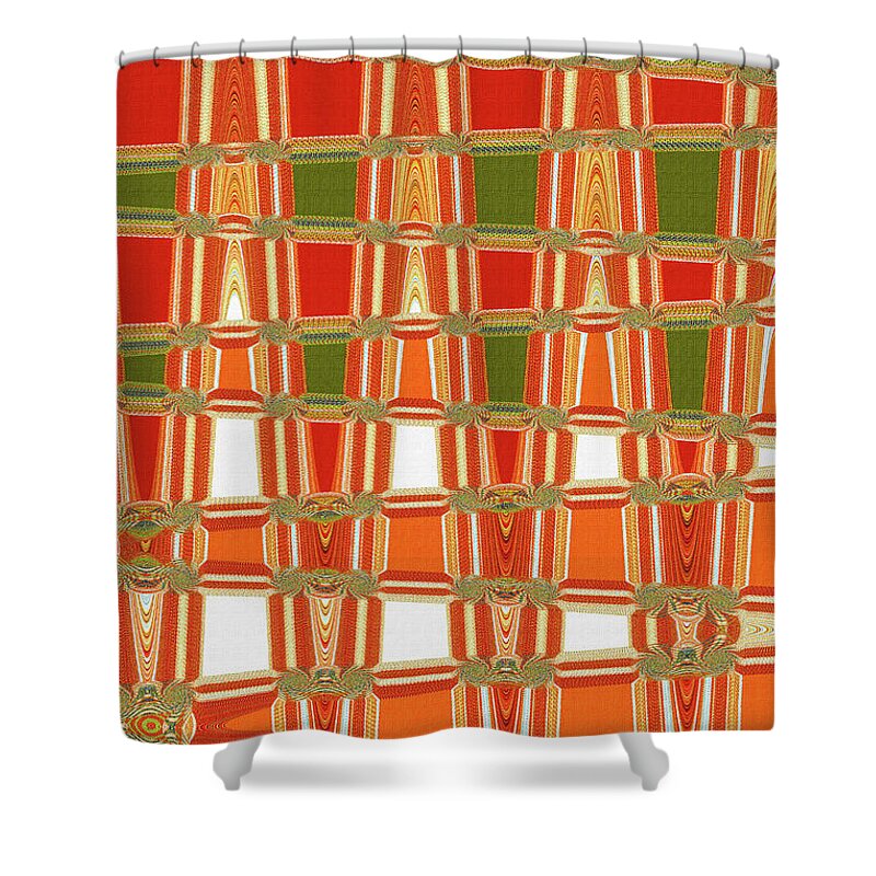 Black Walnut Ink Orange Abstract #49 Shower Curtain featuring the digital art Black Walnut Ink Orange Abstract #49 by Tom Janca
