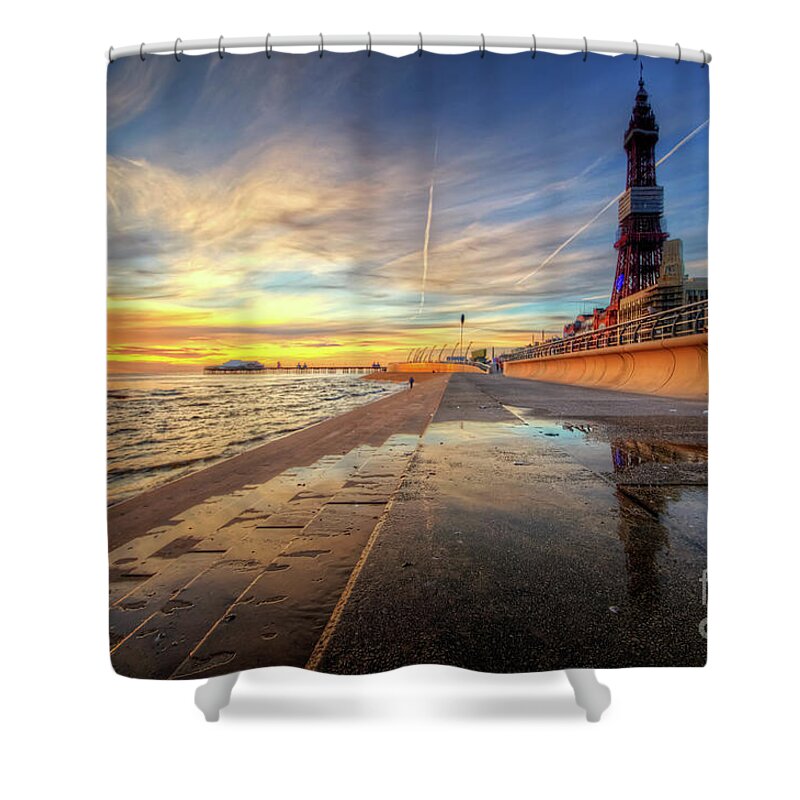 Photography Shower Curtain featuring the photograph Blackpool Sunset by Yhun Suarez